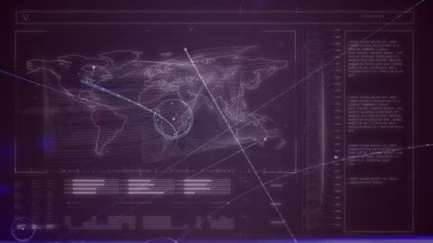 Global Network and Data Processing Interface Animation