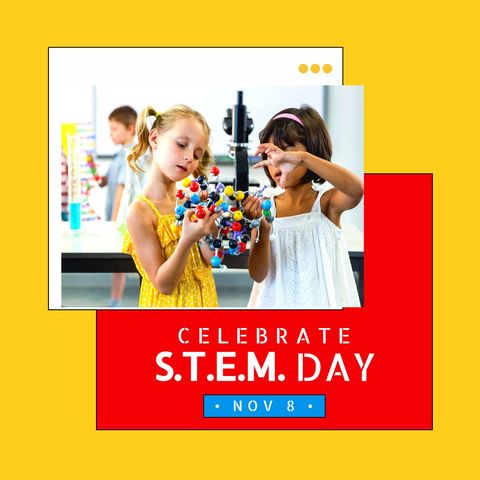 celebrating stem day with curious children exploring science - Download Free Stock Templates Pikwizard.com