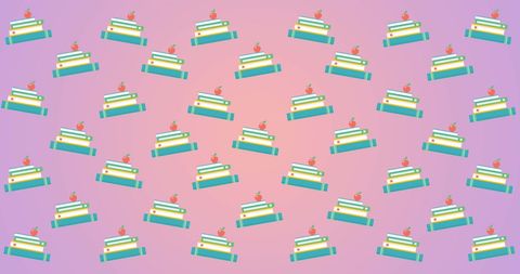 Seamless pattern of books and apples symbolizing education