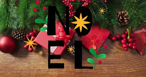 Christmas Noel Art with Festive Decorations - Download Free Stock Images Pikwizard.com