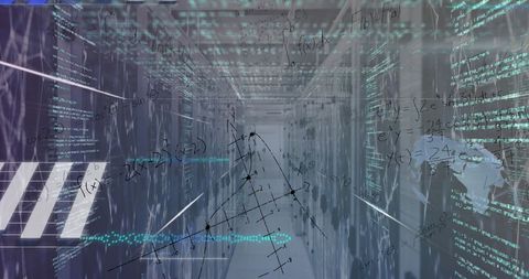 Digital interface in modern data center with datastream overlay