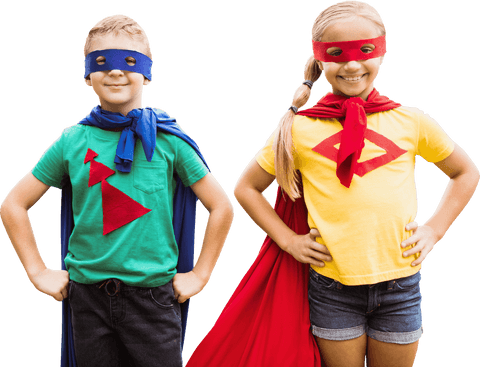 transparent happy kids in superhero costumes with capes - Download Free Stock Videos Pikwizard.com