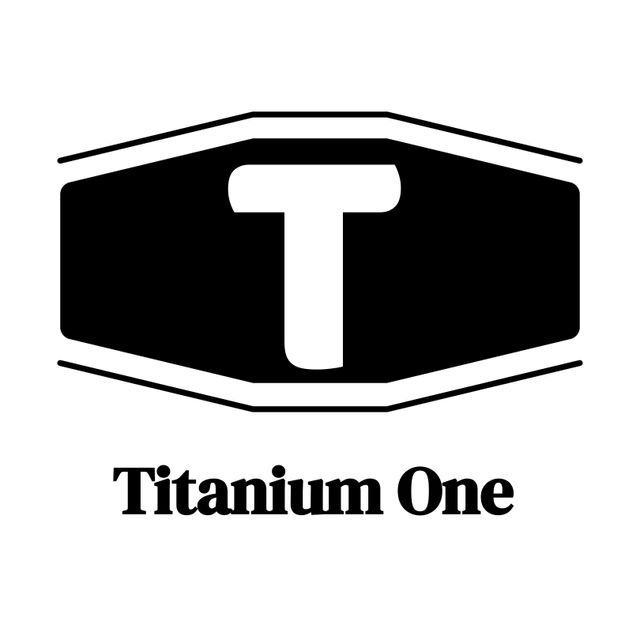 Titanium one text in black with white t letter on black banner on white background - Download Free Stock Videos Pikwizard.com
