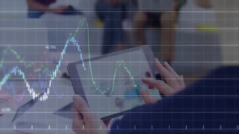 Business Presentation with Interactive Tablet and Animated Graphs