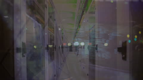 Futuristic Data Server with Network Grid Animation