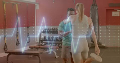 Gym Workout with Digital Health Tracking Visualization - Download Free Stock Images Pikwizard.com