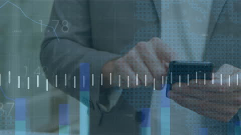 Businessman Analyzing Data with Smartphone in Mindshare