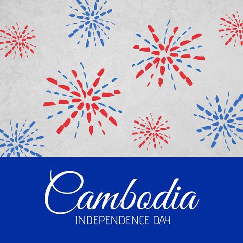 cambodia independence day celebration poster with fireworks design - Download Free Stock Templates Pikwizard.com
