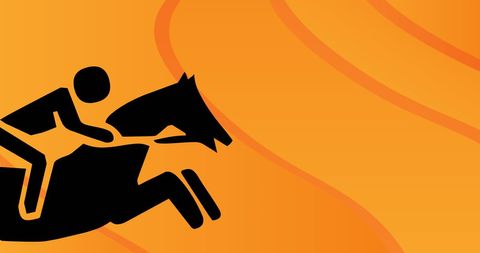 Silhouette of Jockey on Horse Racing with Orange Background - Download Free Stock Images Pikwizard.com