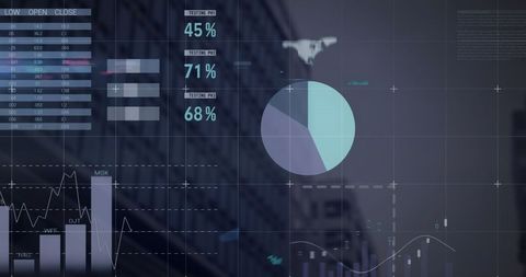 Digital Infographic Interface in Urban Setting - Download Free Stock Images Pikwizard.com
