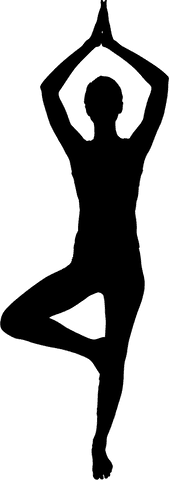 Yoga silhouette woman practicing on transparent background