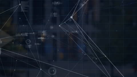 Digital Network Animation with City Background