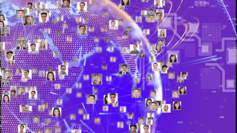 Global Networking Concept with Digital Interface and Photos