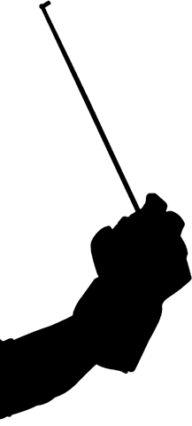 Silhouette of Hand Gripping Golf Club on Transparent Background