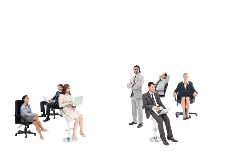 Transparent Diverse Business Meeting with Professionals