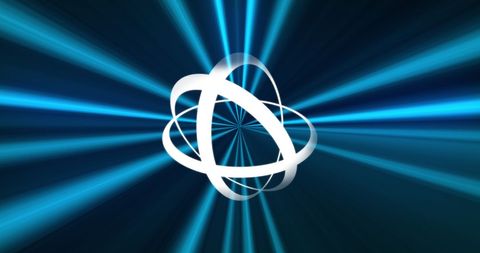 Futuristic Glowing Abstract Shapes Against Dynamic Light Trails