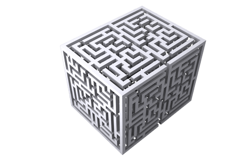 transparent cube maze design on white matrix background - Download Free Stock Videos Pikwizard.com