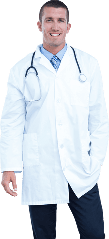 Smiling Male Doctor in Transparent Background Wearing White Coat - Download Free Stock Videos Pikwizard.com