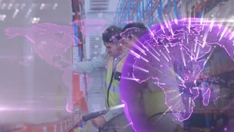 Warehouse Inventory Scanning with Digital Globe Overlay