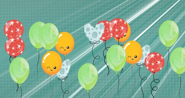 Cheerful Balloons Floating in Celebration Theme - Download Free Stock Images Pikwizard.com