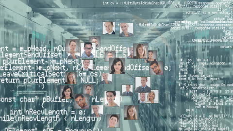 Global Network Portraits Technology Concept in Data Center