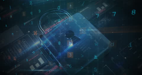 Digital Padlock Representing Cyber Security and Data Protection