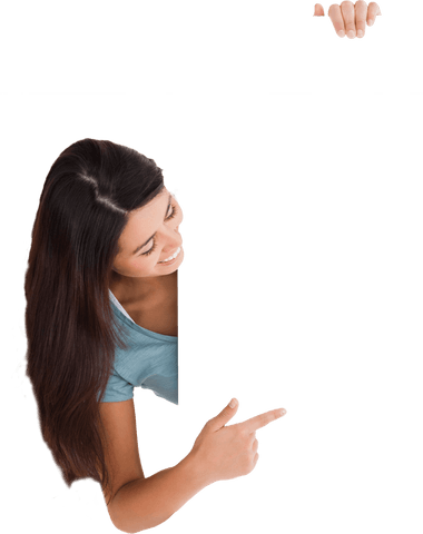 Smiling Woman Pointing to Blank Transparent Card - Download Free Stock Videos Pikwizard.com