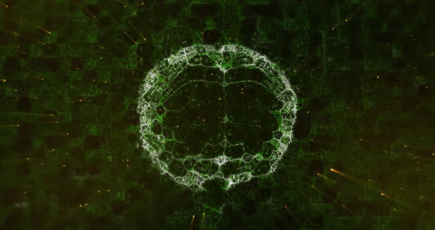 Abstract Digital Globe in Motion on Dark Background