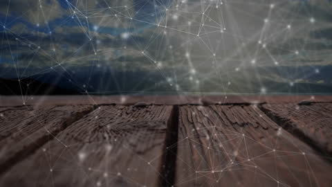 Digital Network Layer over Wooden Platform