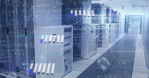 Digital Interface Overlay with Mathematics on Server Room