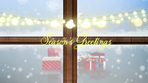 Festive Holiday Scene with Christmas Glow and Winter Snowfall