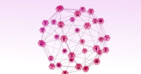 Abstract Network Connections in Pink Digital Web - Download Free Stock Images Pikwizard.com