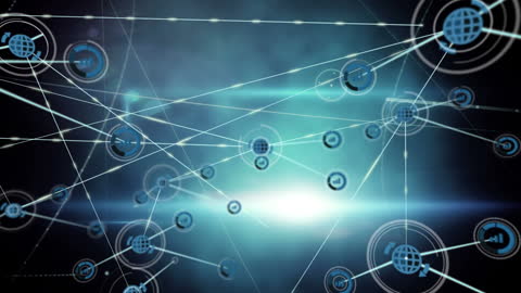 Digital Network Connections with Glowing Light Trails