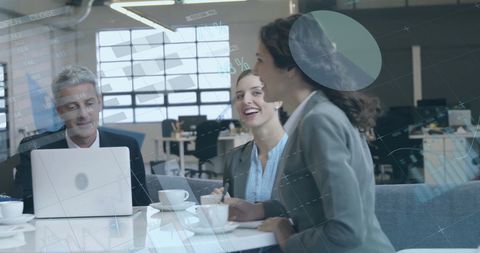 Business Team Discussing Global Financial Data Analytics