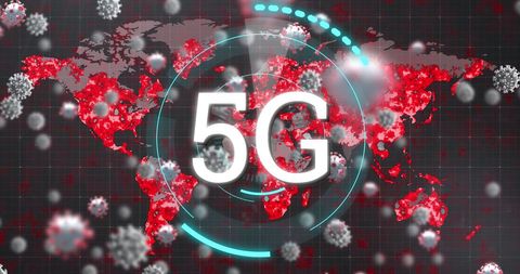 5G Technology and COVID-19 Pandemic Global Impact Concept