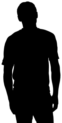 Silhouette of athletic figure on transparent background