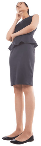 Transparent Biracial Businesswoman Pondering Futures