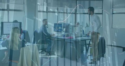 Dynamic Business Presentation in Modern Tech-Driven Office