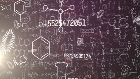 Abstract Chemistry and Mathematics Background with Equations and Diagrams