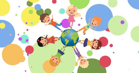 Diverse children celebrating around globe