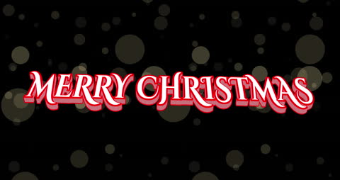 Festive Merry Christmas Wishes on Black With Falling Light Spots