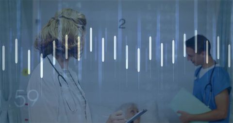 Healthcare Professionals Analyzing Patient Data in Hospital