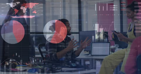 Diverse Business Team Discussing Financial Data Trends