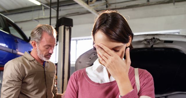 Stressed Customer Waiting for Car Repair - Download Free Stock Images Pikwizard.com