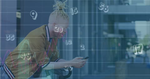 Innovative Businessman Analyzing Financial Data on Smartphone