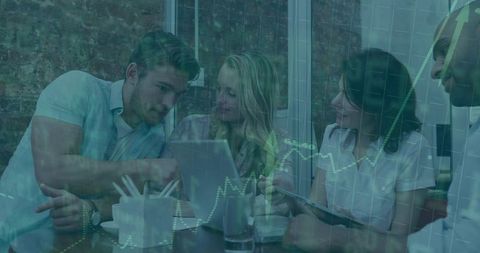 Business Team Collaborating on Innovative Solutions Using Technology