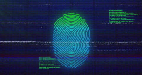 Digital Fingerprint with Data Processing Animation