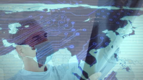 Global Business Network with Futuristic Digital Interface