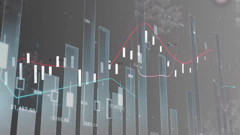 Digital Financial Analysis Display with Data Visualization