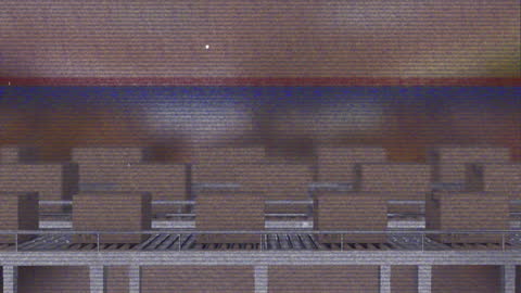 Animation of Cardboard on Conveyor in Modern Warehouse